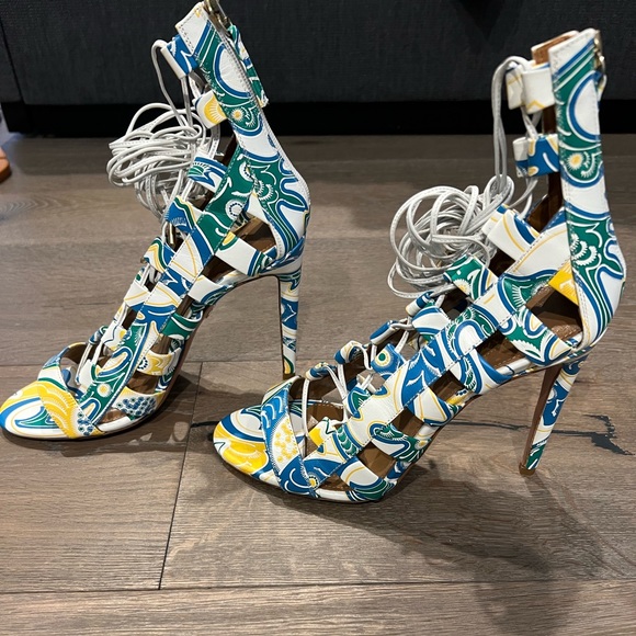 Gorgeous Aquazzura Heels!  Size 37.  Worn one time and perfect condition! - Picture 1 of 5